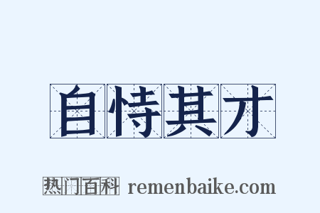 自恃其才是什么意思的图片